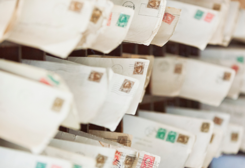 a picture of a lot of postage being sent